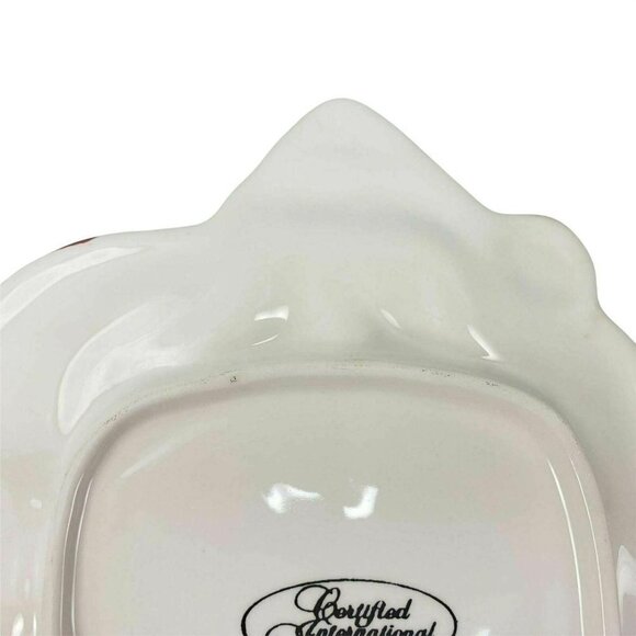 Becca Barton Santa Cookie Plate Xmas Embossed Ceramic Certified‎ International - Picture 7 of 8